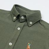RL IMPORTED KID'S OXFORD BUTTON CASUAL SHIRT (OLIVE GREEN)